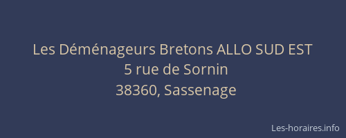 Les D&eacute;m&eacute;nageurs Bretons ALLO SUD EST