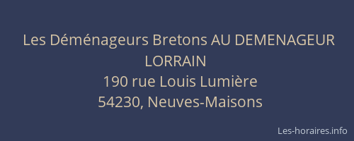 Les Déménageurs Bretons AU DEMENAGEUR LORRAIN