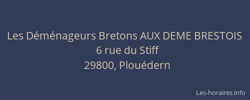 Les D&eacute;m&eacute;nageurs Bretons AUX DEME BRESTOIS
