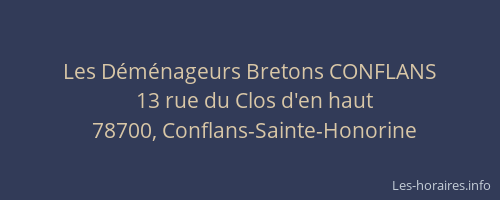 Les Déménageurs Bretons CONFLANS
