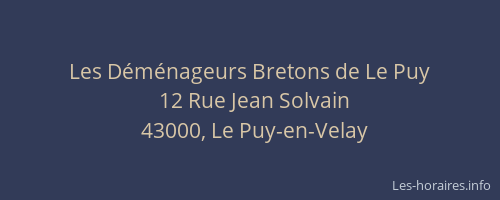 Les D&eacute;m&eacute;nageurs Bretons de Le Puy