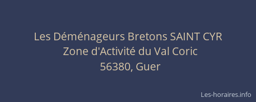 Les D&eacute;m&eacute;nageurs Bretons SAINT CYR