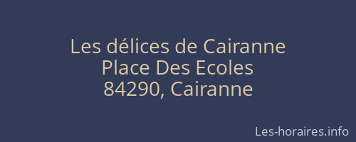 Les délices de Cairanne