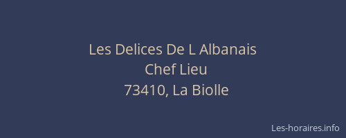 Les Delices De L Albanais