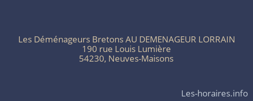 Les Déménageurs Bretons AU DEMENAGEUR LORRAIN