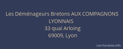 Les Déménageurs Bretons AUX COMPAGNONS LYONNAIS