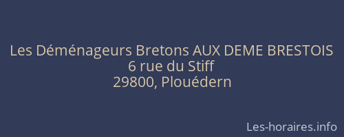 Les Déménageurs Bretons AUX DEME BRESTOIS