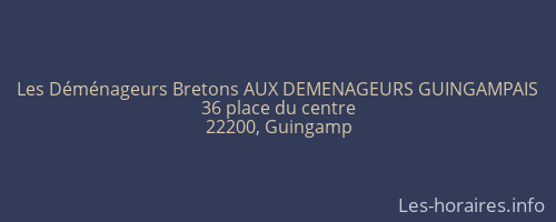 Les Déménageurs Bretons AUX DEMENAGEURS GUINGAMPAIS