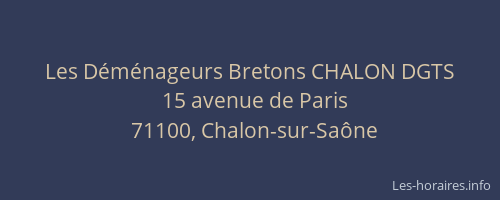 Les Déménageurs Bretons CHALON DGTS