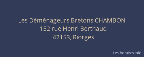 Les Déménageurs Bretons CHAMBON