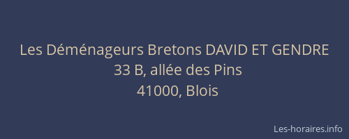 Les Déménageurs Bretons DAVID ET GENDRE