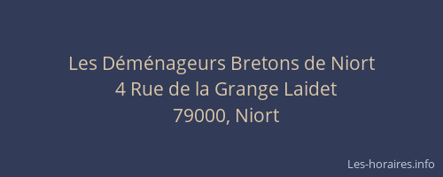 Les Déménageurs Bretons de Niort