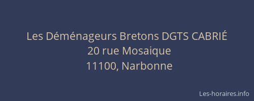 Les Déménageurs Bretons DGTS CABRIÉ
