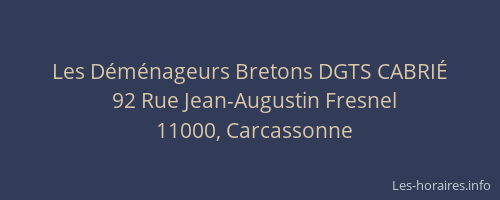 Les Déménageurs Bretons DGTS CABRIÉ