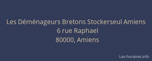 Les Déménageurs Bretons Stockerseul Amiens