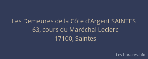 Les Demeures de la Côte d'Argent SAINTES