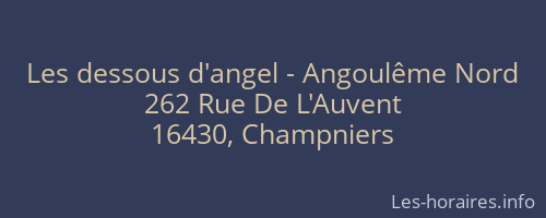 Les dessous d'angel - Angoulême Nord