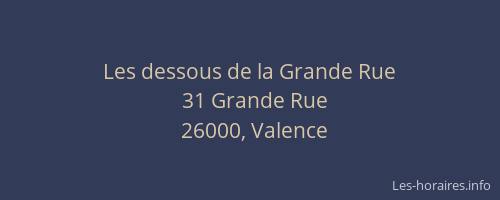 Les dessous de la Grande Rue