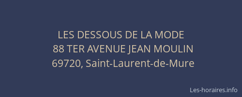 LES DESSOUS DE LA MODE