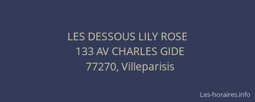 LES DESSOUS LILY ROSE