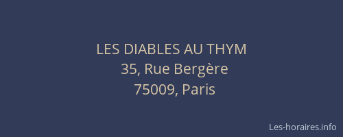 LES DIABLES AU THYM