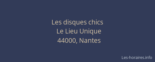 Les disques chics