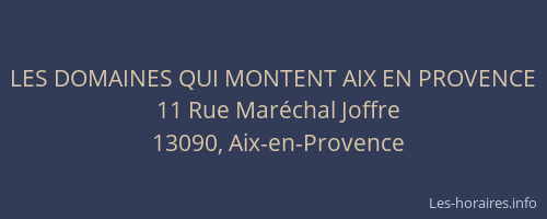 LES DOMAINES QUI MONTENT AIX EN PROVENCE