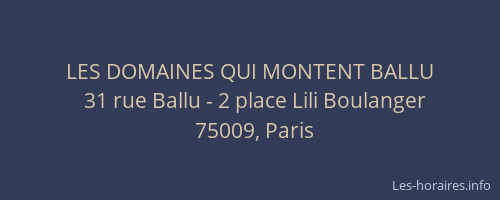 LES DOMAINES QUI MONTENT BALLU
