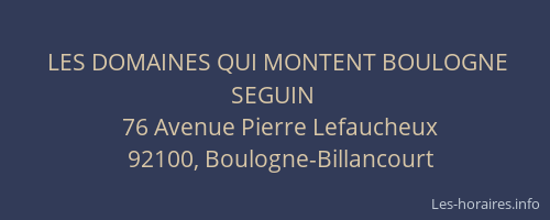 LES DOMAINES QUI MONTENT BOULOGNE SEGUIN