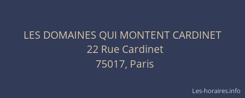 LES DOMAINES QUI MONTENT CARDINET