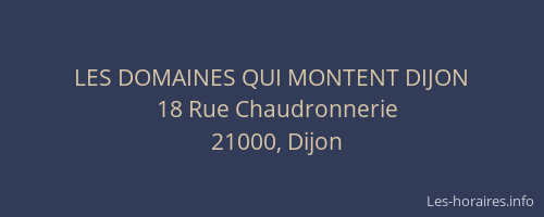 LES DOMAINES QUI MONTENT DIJON