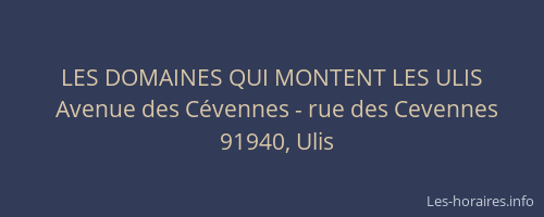 LES DOMAINES QUI MONTENT LES ULIS