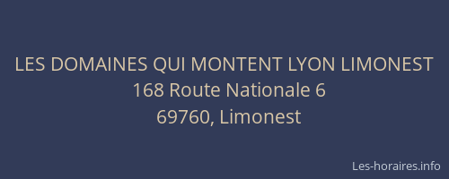 LES DOMAINES QUI MONTENT LYON LIMONEST