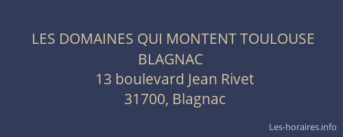 LES DOMAINES QUI MONTENT TOULOUSE BLAGNAC