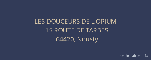 LES DOUCEURS DE L'OPIUM