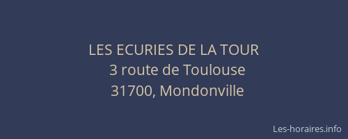 LES ECURIES DE LA TOUR