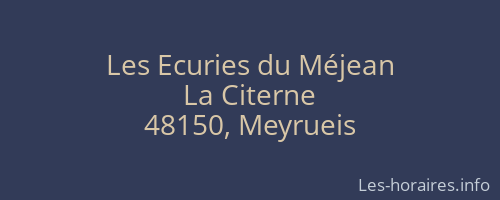 Les Ecuries du Méjean