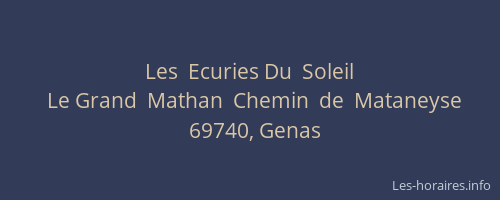 Les  Ecuries Du  Soleil