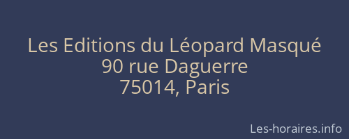 Les Editions du Léopard Masqué