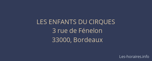 LES ENFANTS DU CIRQUES