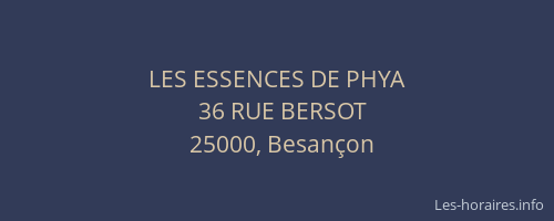 LES ESSENCES DE PHYA