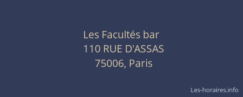 Les Facultés bar