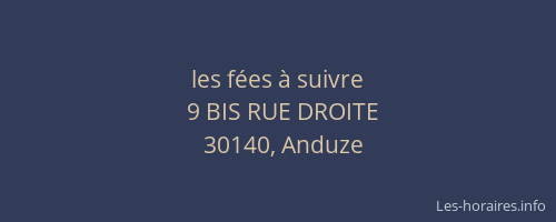 les f&eacute;es &agrave; suivre