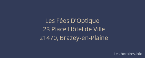 Les F&eacute;es D'Optique