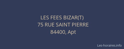 LES FEES BIZAR(T)