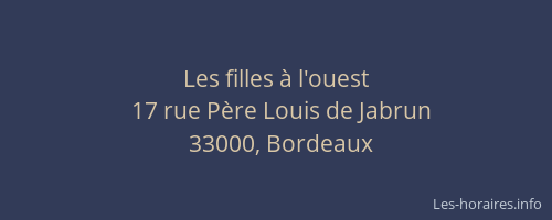 Les filles à l'ouest