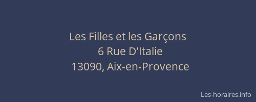 Les Filles et les Garçons