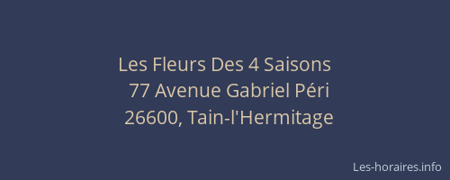 Les Fleurs Des 4 Saisons