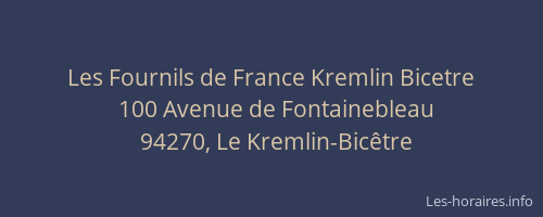 Les Fournils de France Kremlin Bicetre