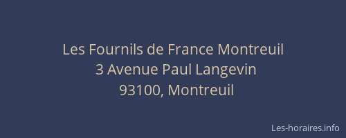 Les Fournils de France Montreuil